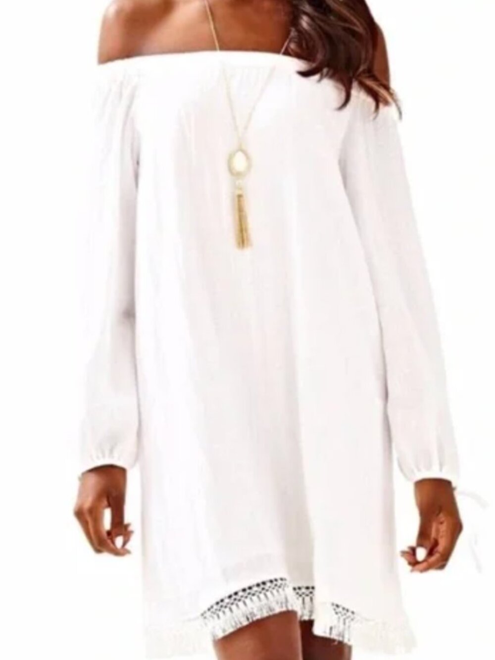 Classic Lilly Pulitzer Off Shoulder Adira Dress, Fringe, Summer